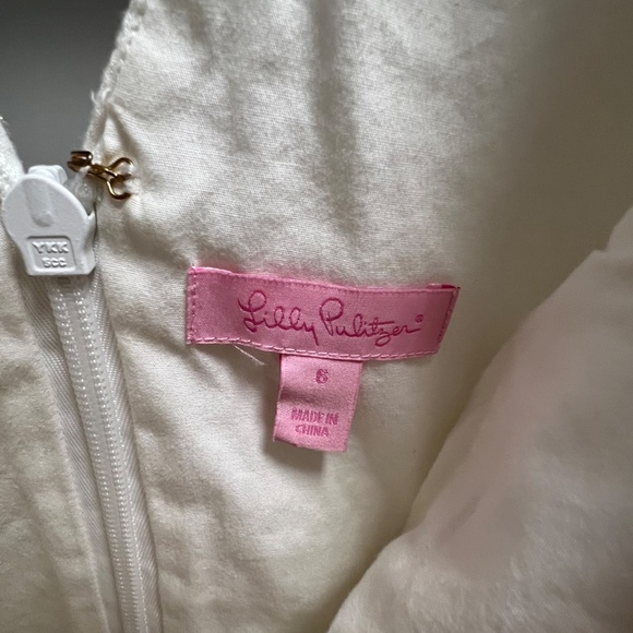 Lilly Pulitzer Aveline Dress -  Cotton White & Gold - Picture 2 of 2